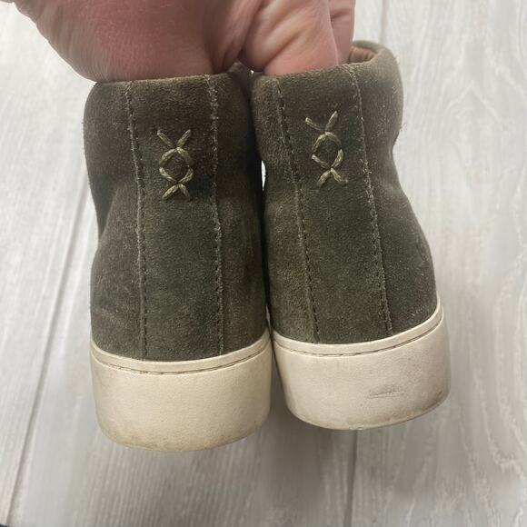 Frye Women's Lena Olive Green Zip Oiled Suede High Top Sneakers Size 5.5 - Picture 5 of 10